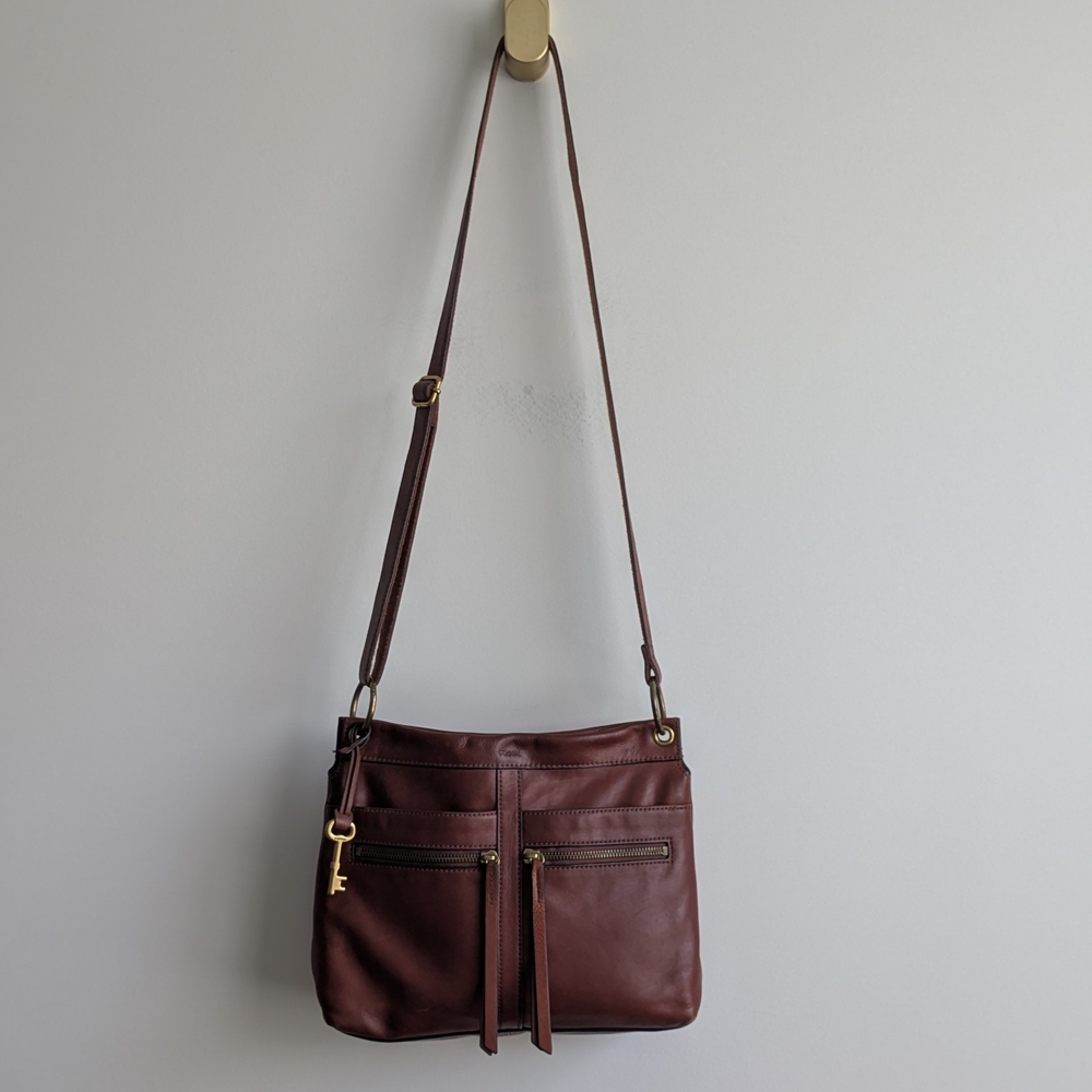 FOSSIL Brown Leather Crossbody Bag
